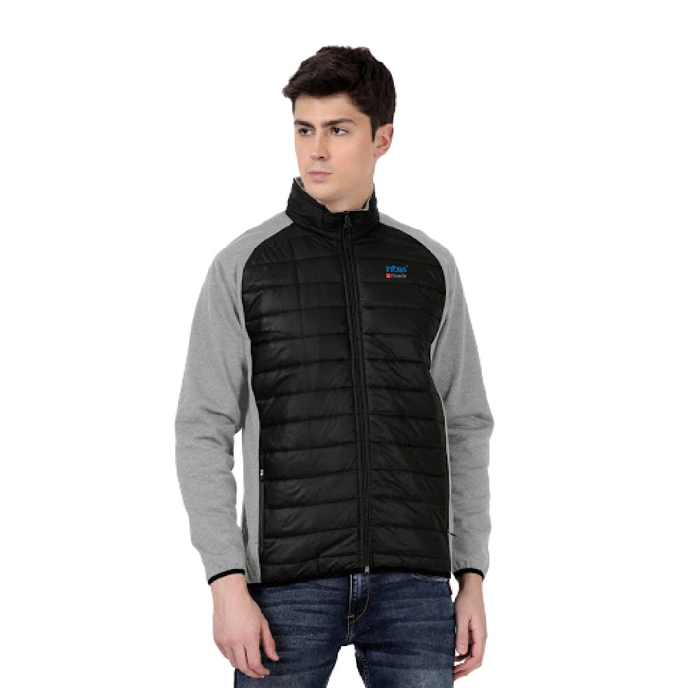Scott Men's Quilted Jacket Black with Grey (Finacle)